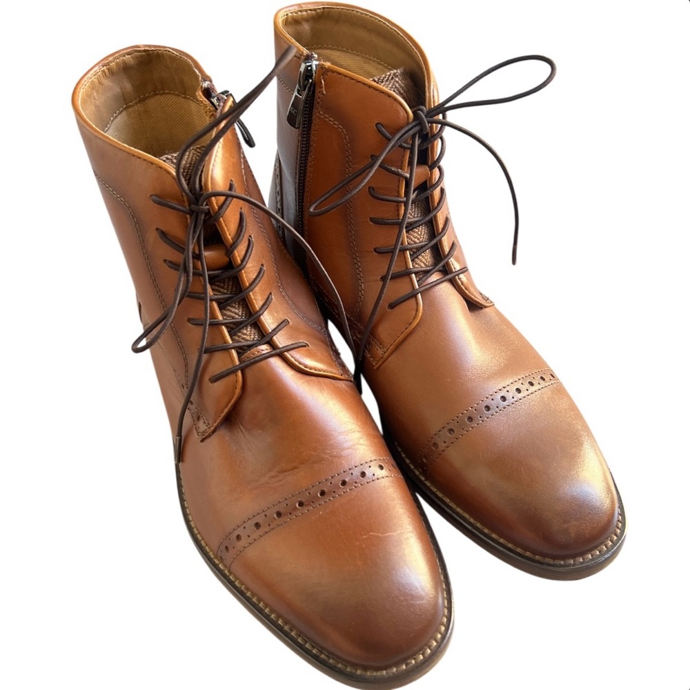 Reaction Kenneth Cole - Kevin Lace-Up Gunner Cap Men’s Dressing Boots Size 8 - Picture 2 of 12
